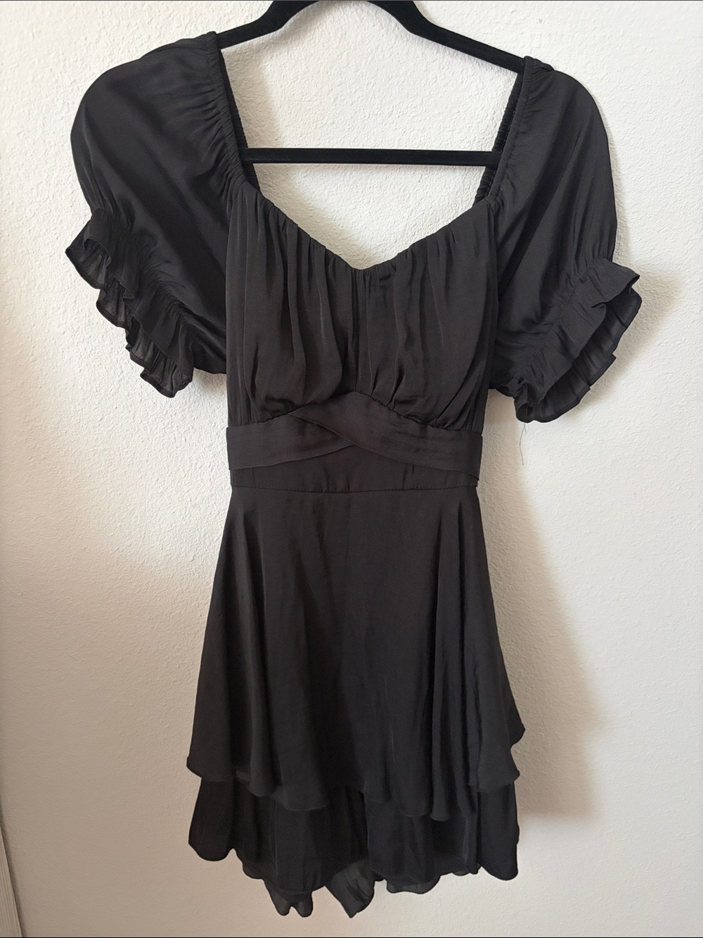 Black Ruffle Sleeve Romper